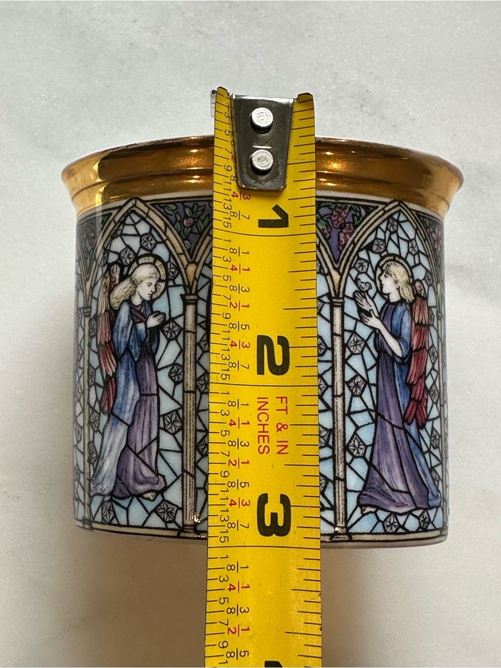 Halcyon Days Porcelain Stained Glass Saints Oval Trinket Vase - Picture 4 of 9